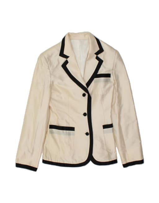 Vintage 3 Button Blazer Jacket UK 12 Medium In Off In White