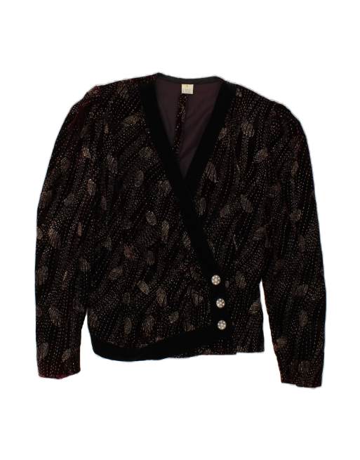 Vintage 3 Button Blazer Jacket UK 14 Large In Maroon