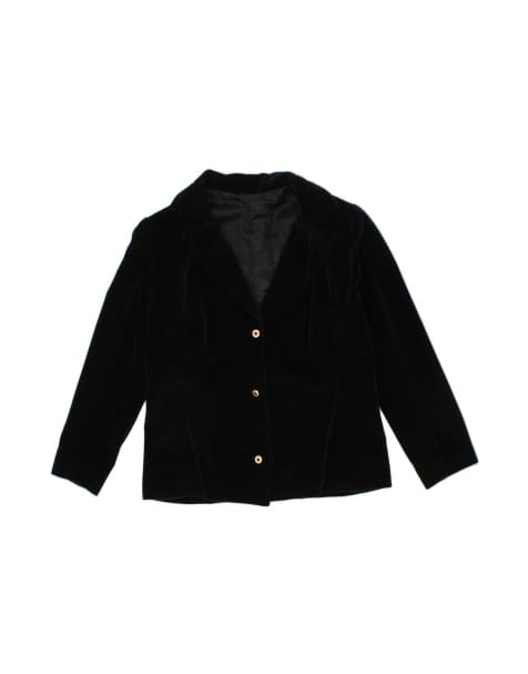 Vintage 3 Button Blazer Jacket UK 14 Medium In Black - view 1