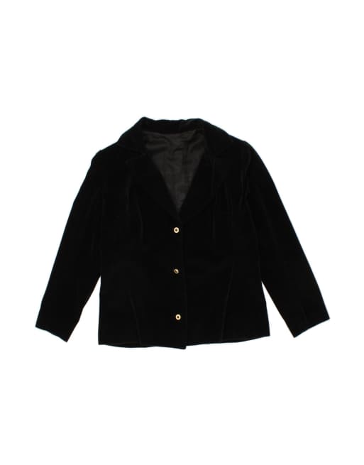 Vintage 3 Button Blazer Jacket UK 14 Medium In Black
