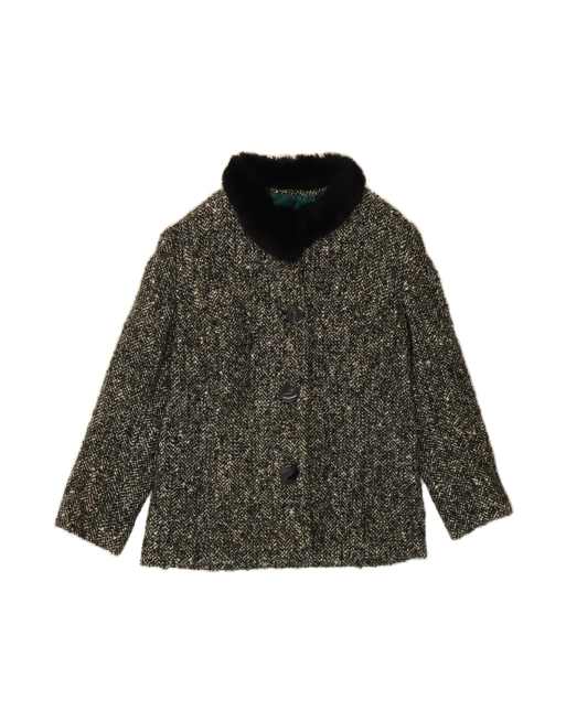 Vintage 3 Button Blazer Jacket UK 14 Medium In Green Flecked