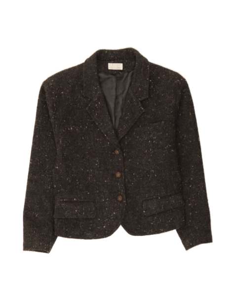 Vintage 3 Button Blazer Jacket UK 14 Medium In Grey Flecked - view 1
