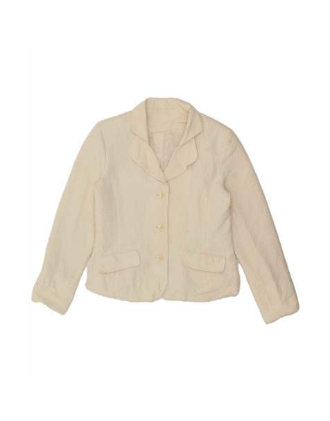 Vintage 3 Button Blazer Jacket UK 16 Large In Off In White - view 1