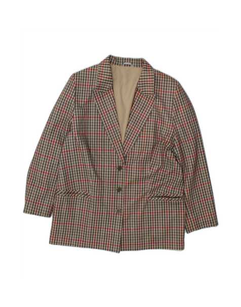 Vintage 3 Button Blazer Jacket UK 18 XL In Grey Houndstooth - view 1