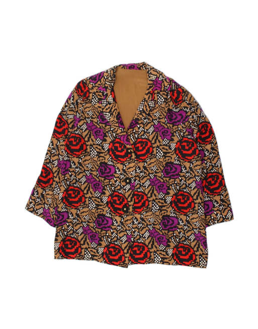 Vintage 3 Button Blazer Jacket UK 18 XL In Multicoloured Floral