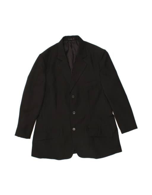 Vintage 3 Button Blazer Jacket UK 38 Medium In Black