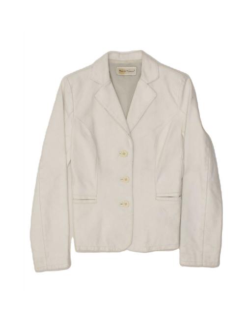 Vintage 3 Button Blazer Jacket UK 8 Small In White