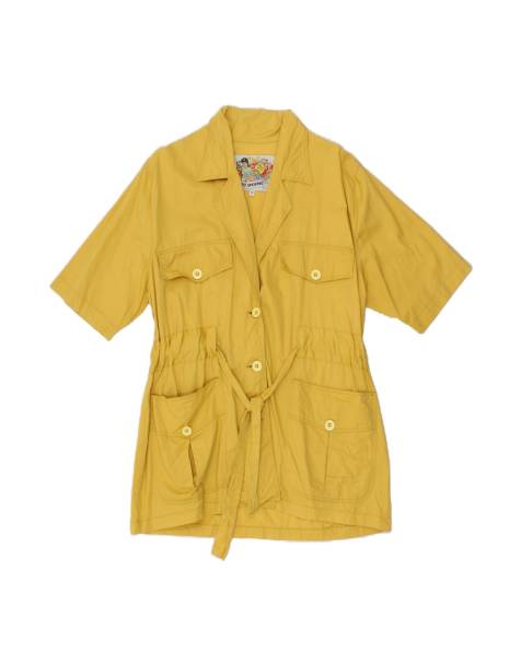 Vintage 3 Button Short Sleeve Utility Jacket UK 10 Small In Yellow - view 1