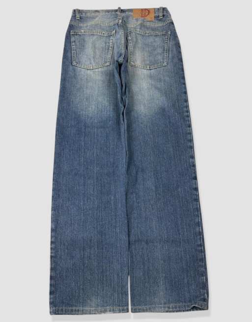 Vintage 30W 30L Karakuri Tamashii Japanese embroidered jeans in blue, 2 of 4