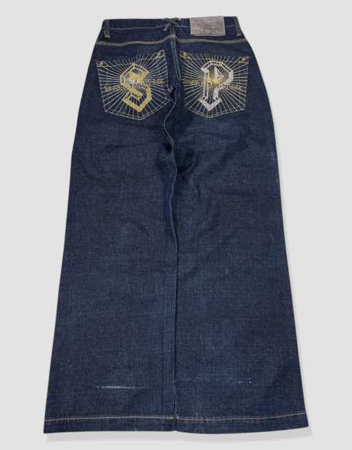 Vintage 30W 30L Southpole embroidered baggy jeans in blue