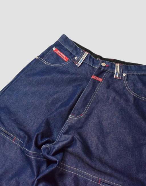 Vintage 30W 32L Dogtown embroidered baggy jeans in blue, 4 of 4