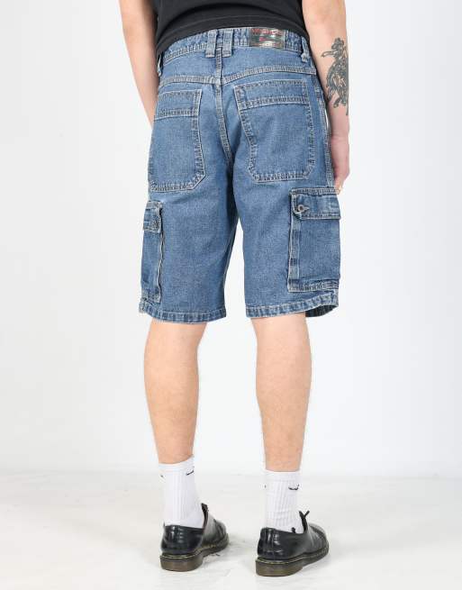 Vintage  30x22 denim carpenter baggy jorts shorts in blue, 1 of 4