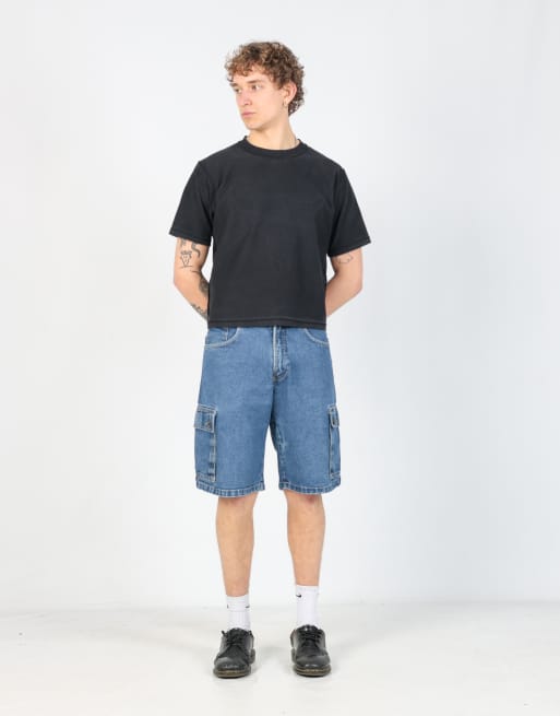 Vintage  30x22 denim carpenter baggy jorts shorts in blue, 2 of 4