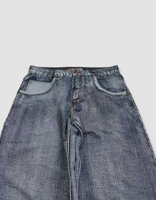 Vintage 32W 32L Akademiks embroidered baggy jeans in blue, 4 of 4