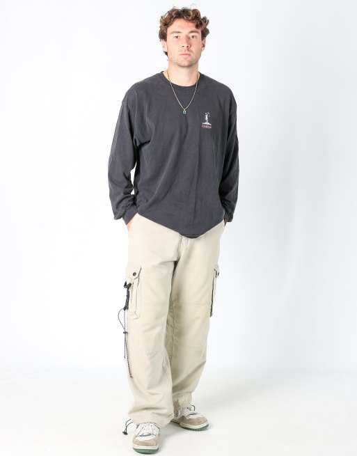 Vintage  32x30 woven cargo pants in beige