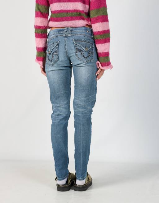 Vintage  32x32 denim jeans in light blue, 2 of 4