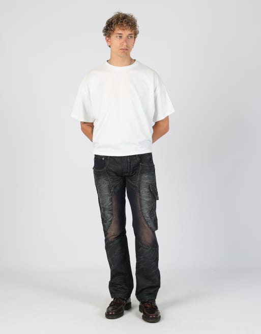 Vintage  32x33 denim hip hop jeans in navy blue