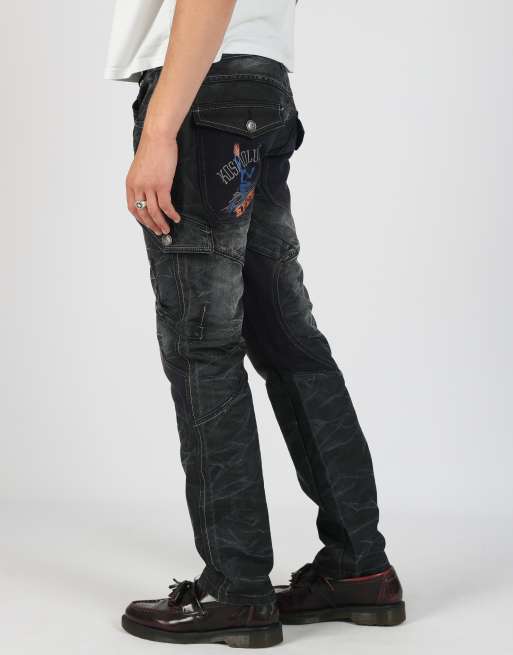 Vintage  32x33 denim hip hop jeans in navy blue, 2 of 4