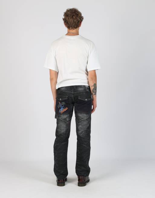 Vintage  32x33 denim hip hop jeans in navy blue, 3 of 4