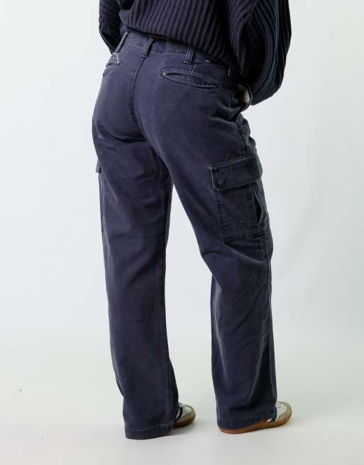 Vintage  32x34 Woven Cargo Pants Navy Blue