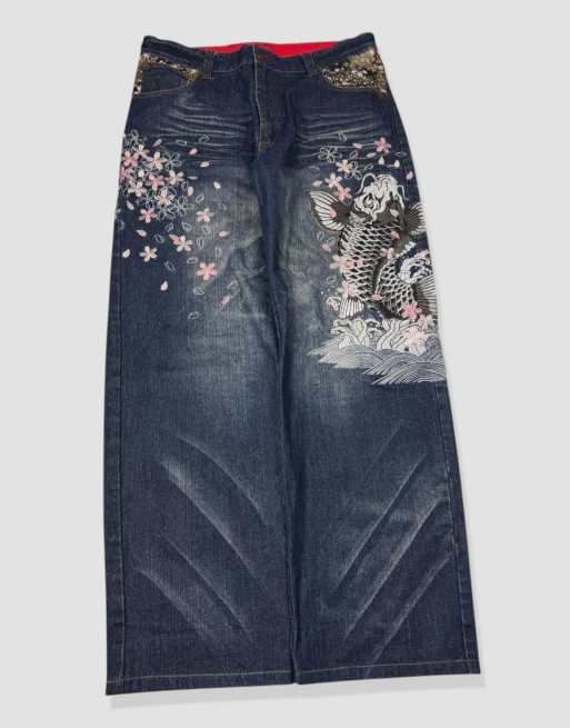 Vintage 34W 30L Japanese Tradition jeans in blue