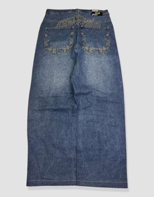 Vintage 34W 30L Southpole embroidered jeans in blue