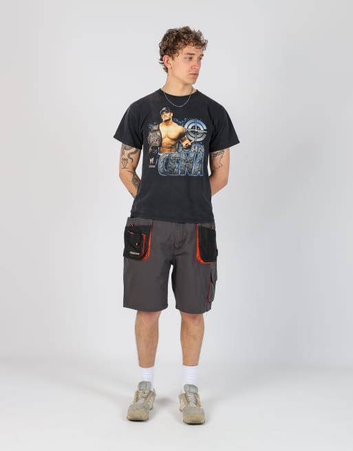 Vintage  34x21 canvas cargo shorts in charcoal grey, 2 of 4