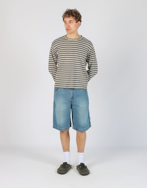 Vintage  34x22 denim carpenter baggy jorts shorts in light blue, 2 of 4