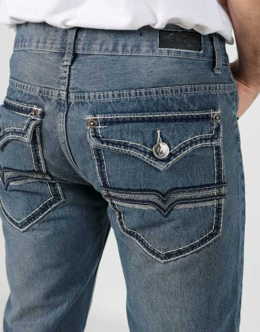 Vintage  34x32 denim jeans in blue, 4 of 4
