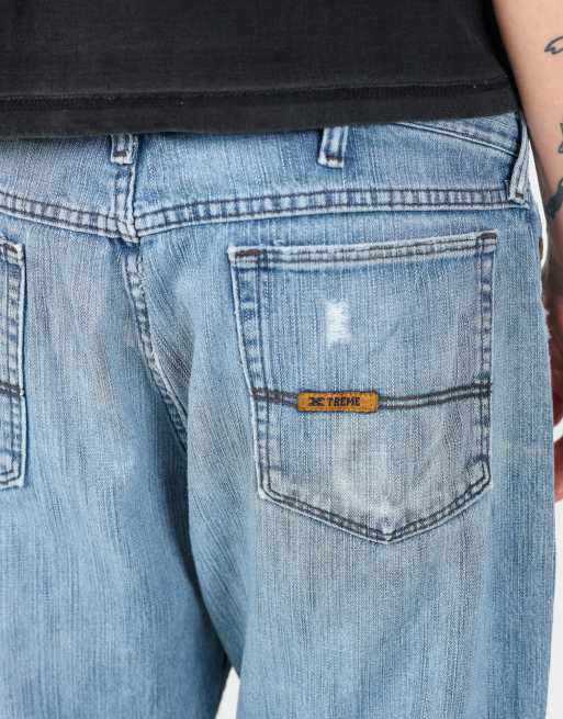 Vintage  35x34 denim hip hop jeans in light blue, 4 of 4