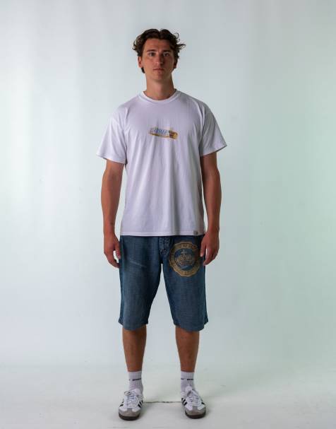 Vintage  36" Denim Hip Hop Jorts Shorts Blue - view 1