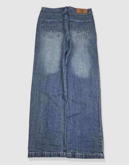 Vintage 36W 32L Lot29 graphic baggy jeans in blue, 2 of 4