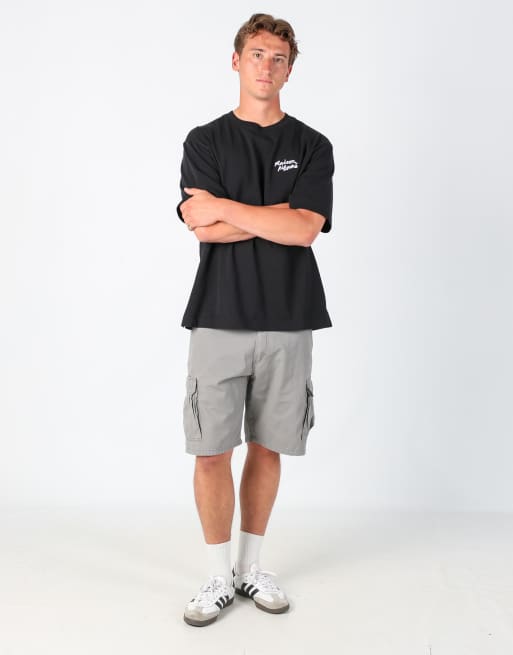 Vintage  36x21 canvas cargo shorts in light grey, 2 of 4