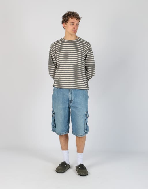 Vintage  36x24 denim carpenter baggy jorts shorts in light blue, 2 of 4