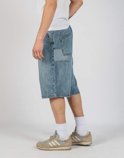 Vintage  36x29 denim hip hop baggy jorts shorts in light blue, 1 of 4