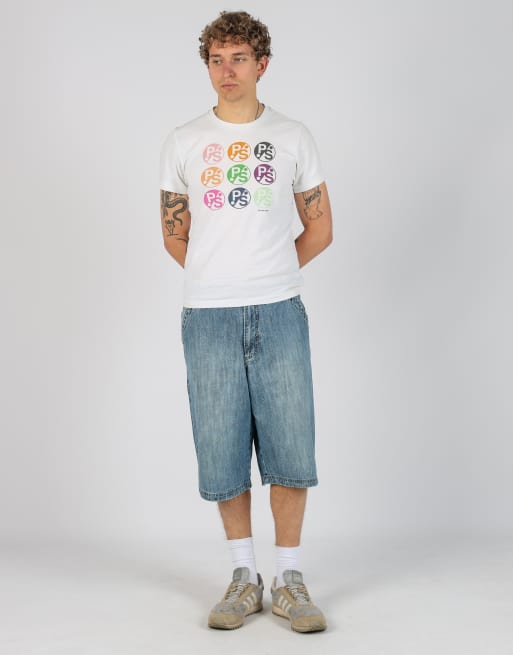 Vintage  36x29 denim hip hop baggy jorts shorts in light blue, 2 of 4