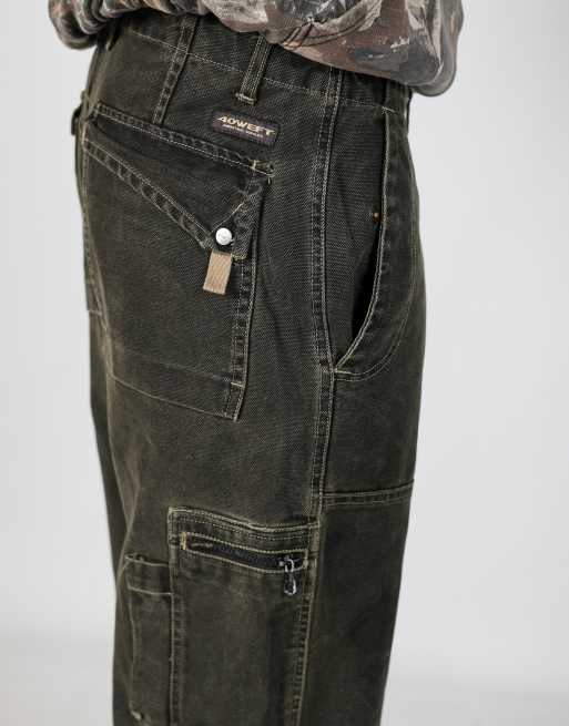 Vintage  36x31 denim carpenter jeans in charcoal grey, 4 of 4