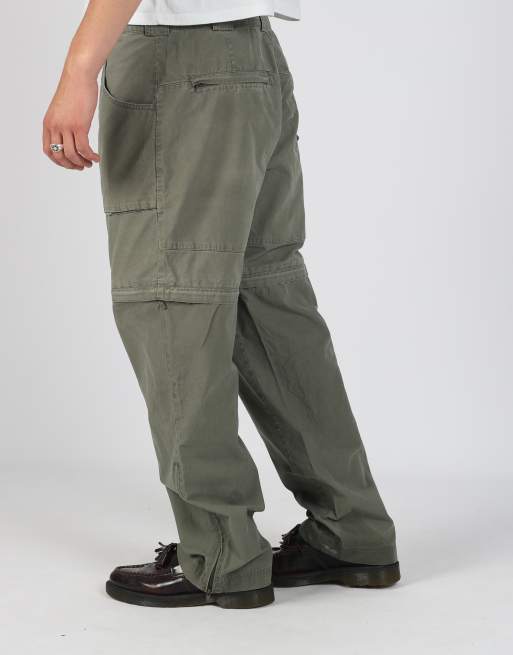Vintage  36x32 woven cargo pants in khaki green
