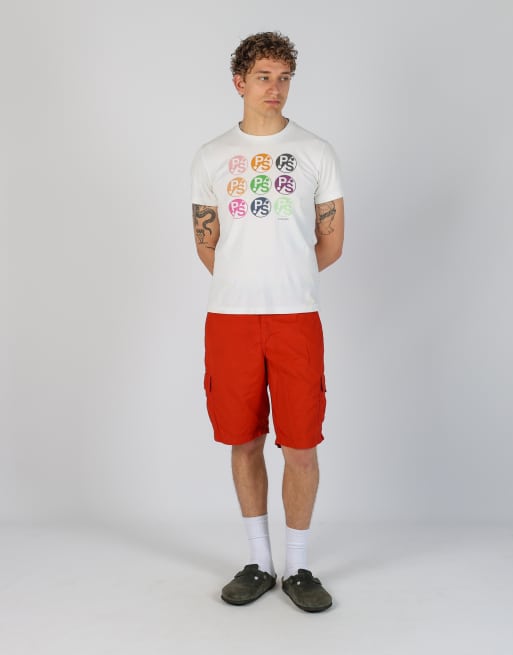 Vintage  36x33 nylon sports shorts in orange, 2 of 4