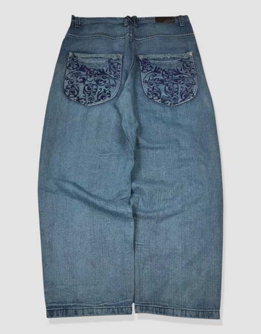 Vintage 38W 30L Ecko Unltd grunge baggy jeans in blue