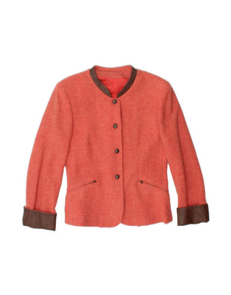 Vintage 4 Button 3/4 Sleeve Blazer Jacket UK 14 Medium In Orange - view 1