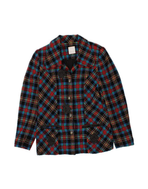 Vintage 4 Button Blazer Jacket EU 38 Medium In Multicoloured Check