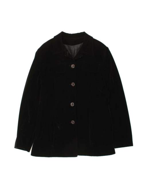 Vintage 4 Button Blazer Jacket It 48 XL In Black