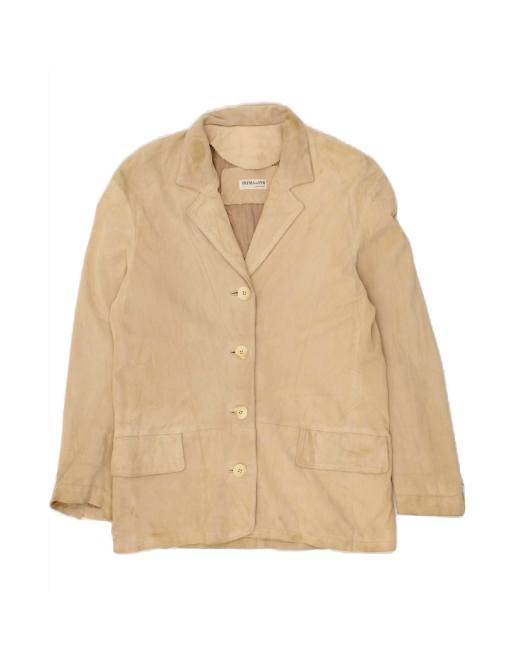 Vintage 4 Button Blazer Jacket UK 10 Small In Beige