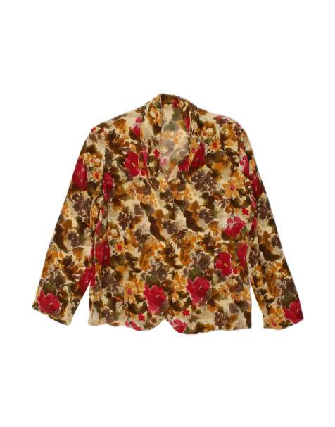 Vintage 4 Button Blazer Jacket UK 12 Medium In Multicoloured Floral - view 1
