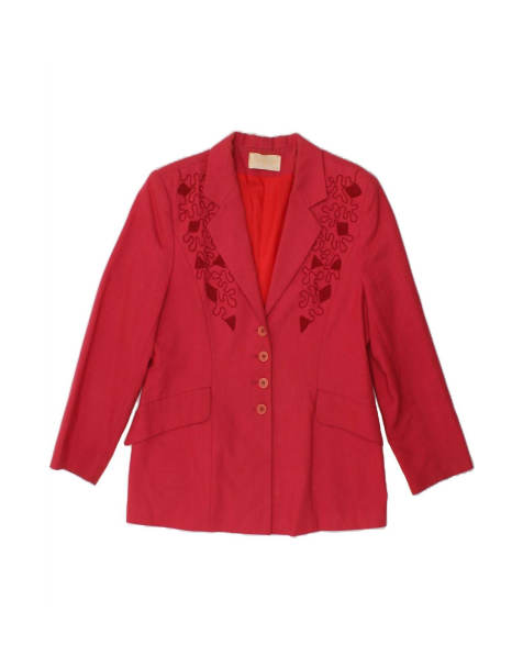 Vintage 4 Button Blazer Jacket UK 14 Large In Pink Floral - view 1