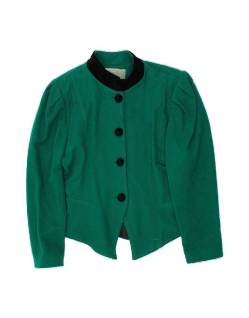 Vintage 4 Button Blazer Jacket UK 14 Medium In Green