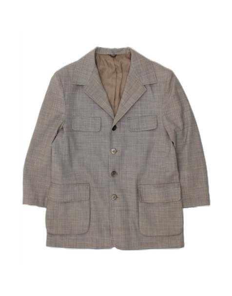 Vintage 4 Button Blazer Jacket UK 42 XL In Grey Virgin - view 1