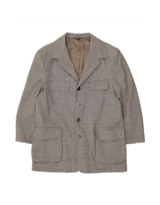 Vintage 4 Button Blazer Jacket UK 42 XL In Grey Virgin