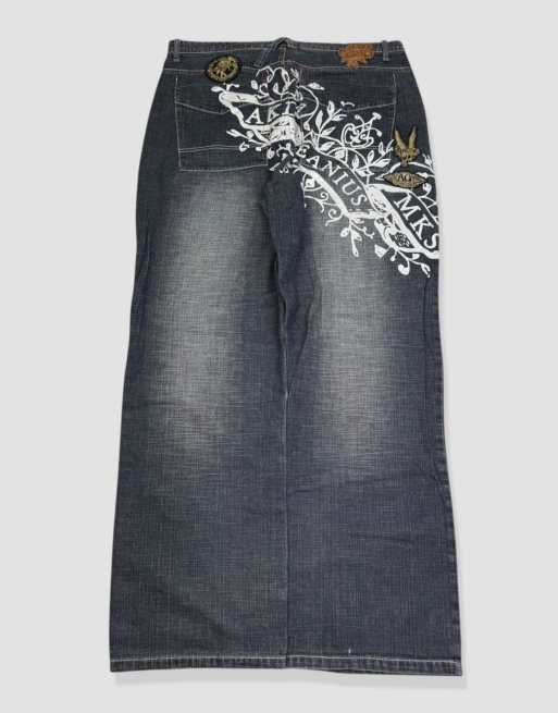 Vintage 40W 32L Akademiks baggy jeans in blue